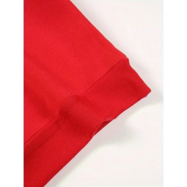 Women'S Casual Sports Fashion Bear Basketball Pattern Crew Neck Sweatshirt Set with Knit Fabric, 100% Polyester Material, Fall/Winter Season, Slight Stretch Fabric, Solid Color Pants - Athletic Loungewear Outfits