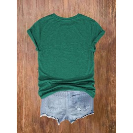 [Bohemian | Soft Stretch] Women's Bohemian T-Shirt | Soft Stretch Round Neck Short Sleeve Top | Fox & Pine Forest Graphic, All-Season Casual, Machine Washable, Multi-Color S-XXL