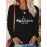 Women's Long Sleeve T-Shirt - Black Round Neck Casual Polyester Top with Geometric Applique Design, Machine Washable Holiday Apparel for Autumn Winter, Festive Clothing, Festive Design, Detailed Embroidery