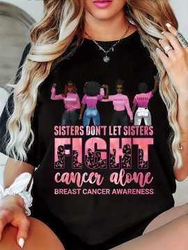 Plus Size Women's Breast Cancer Awareness T-Shirt - 