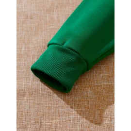 Plus Size Cozy Chic Letter Print Drawstring Hoodie - Soft Warm Fleece Lined Long Sleeve Sweatshirt with Relaxed Fit for Fall & Winter - Women's Comfortable Casual Wear for Everyday