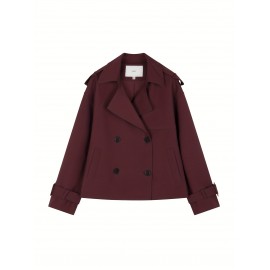 [Elegant Blazer] Elegant Brown Women's Blazer | Structured Non-Stretch Jacket, Machine Washable Chic Outerwear for Everyday & Formal Events, Minimalistic Design, Sophisticated Craftsmanship